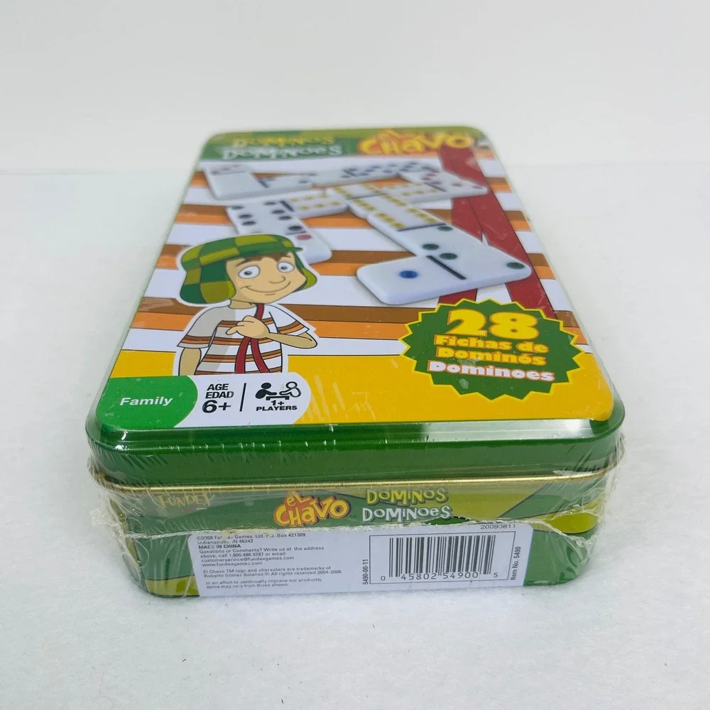 El Chavo Animado Dominoes 28 Super-Sized Tiles in Collectible Tin Fundex 2008